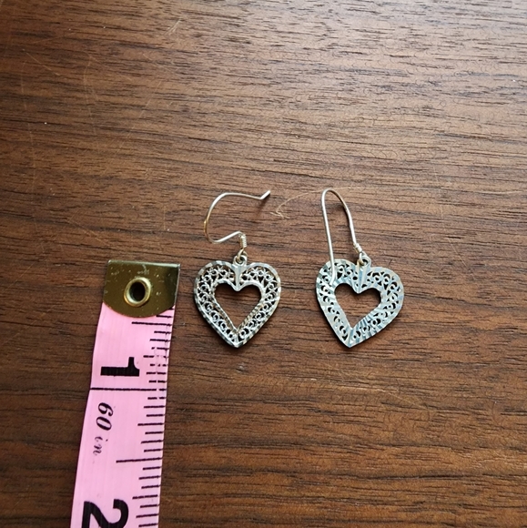 Lovely heartshaped sterling drop earrings - Picture 8 of 8